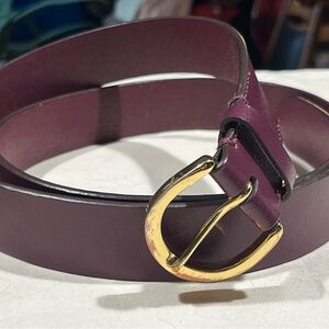 Lauren Ralph Lauren Leather Purple Wine Leather Adjustable Belt Size Large